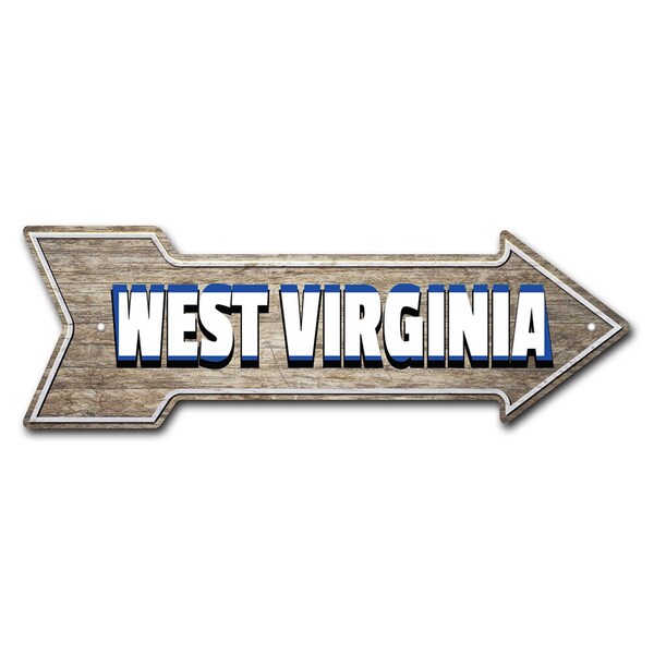 West Virginia Arrow Sign Funny Home Decor 36in Wide